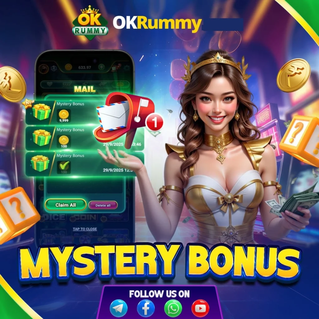 Ok Yono real-cash rummy gameplay with user interface and playing cards spread on screen.